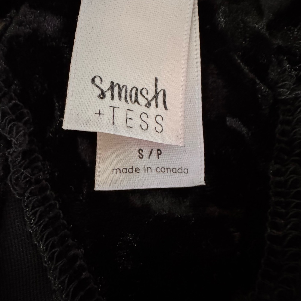 Smash + Tess Classic Black crushed velvet Jumpsuit - Picture 2 of 4